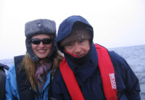 With daughter Nella off the Antartic peninsula, December 2006